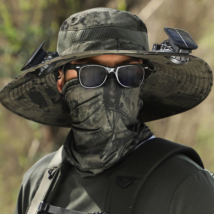 🔥Father's Day Sale 49% OFF - Wide Brim Solar Fan Outdoor Fishing Hat-Solar & USB Charging